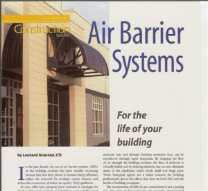 Air Barrier Systems- For The Life of Your Building
